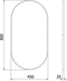 Mexen Loft οβάλ καθρέφτης μπάνιου 80 x 45 cm, χρυσή βουρτσισμένη κορνίζα