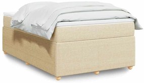 vidaXL Κρεβάτι Boxspring με Στρώμα Κρεμ 120x200 εκ. Υφασμάτινο