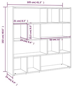 Βιβλιοθήκη/Διαχωριστικό Χώρου Γκρι Sonoma 105 x 24 x 102 εκ. - Γκρι