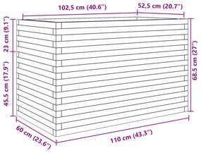 Ζαρντινιέρα Κήπου 110x60x68,5 εκ. από Εμποτισμένο Ξύλο Πεύκου - Καφέ