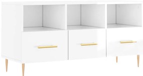 vidaXL Έπιπλο Τηλεόρασης Γυαλ. Λευκό 102x36x50 εκ. Επεξεργασμένο Ξύλο
