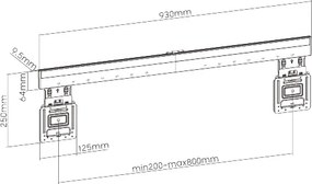 BRATECK επιτοίχια βάση τηλεόρασης LED-1948, 43-100", έως 75kg, ultra slim, fixed