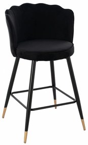 Σκαμπό Bar Μεσαίου Ύψους Vesna HM8736.04 50x50x90cm Black Velvet, Metal