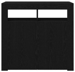 vidaXL Πλαϊνό γραφείο Μαύρη Οξυά 80 x 35 x 75 cm Επεξεργασμένο ξύλο