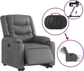 vidaXL Πολυθρόνα Ηλεκ Ανακλινόμενη με Ανύψωση Συνθετικό Δέρμα