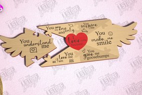 Intra απο ξύλο plywood 3mm-4mm πάχος – Παζλ του Αγίου Βαλεντίνου | Ρομαντικό δώρο Δίασταση 20x20 cm INTRAFABR-112093313