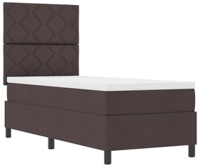 vidaXL Κρεβάτι Box Spring με Ματράζ Σκούρο Καφέ 80x200 εκ. Ύφασμα