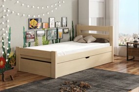 Κρεβάτι Μπαούλο Nela από μασίφ ξύλο Natural  90×200cm