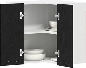 vidaXL Κρεμαστό ντουλάπι με ράφι Lyon Μαύρη Οξυά 57 x 57 x 60 εκ
