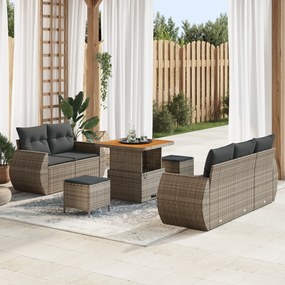 vidaXL Σετ Καναπέ Κήπου 8 pcs Γκρι συνθετικό ρατάν