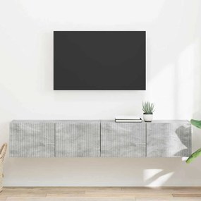 vidaXL Ντουλάπι Τηλεόρασης Τοίχου 2 pcs Σκυρόδεμα Επεξεργασμένο Ξύλο