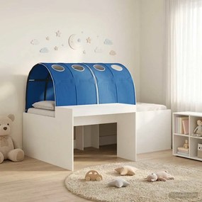 vidaXL Κρεβάτι με Τούνελ 3 pcs Λευκό και Μπλε Επεξεργασμένο ξύλο