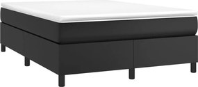 vidaXL Κρεβάτι Boxspring με Στρώμα Μαύρο 140x190εκ.από Συνθετικό Δέρμα