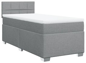 Κρεβάτι Boxspring με Στρώμα Ανοιχτό Γκρι 80x200 εκ. Υφασμάτινο - Γκρι