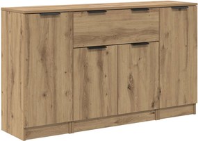 vidaXL Πλαϊνό γραφείο 3 τμχ. Artisan Oak 120 x 30 x 70 cm