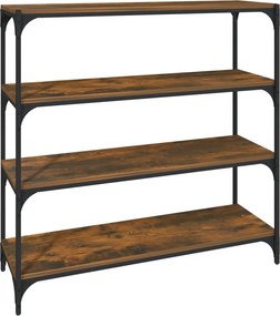vidaXL Βιβλιοθήκη Καπνιστή Δρυς 100 x 33 x 100 εκ. Επεξ. Ξύλο &amp; Ατσάλι
