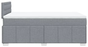 vidaXL Κρεβάτι Boxspring με Στρώμα Ανοιχτό Γκρι 120x190 εκ. Υφασμάτινο