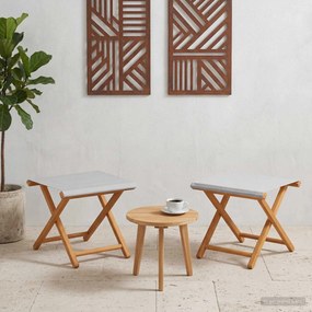 vidaXL Καρέκλα Ακτίνας 2 pcs Στερεό Ξύλο Ευκαλύπτου Κρεμ