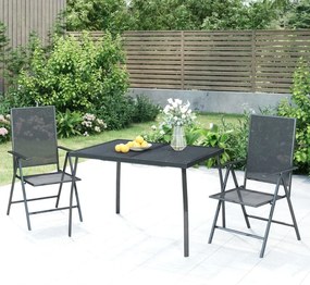 Τραπέζι Κήπου Ανθρακί με Πλέγμα 110 x 80 x 72 εκ. Ατσάλινο - Ανθρακί