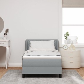 vidaXL Box Spring Κρεβάτι με Στρώμα Light Grey 90x190 εκ. Υφασμάτινο