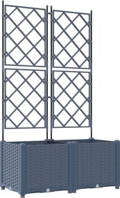 vidaXL Γλάστρα Κήπου 2 τμχ. Γκρι 80 x 40 x 143 εκ. PP