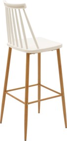 Σκαμπό μπαρ Aurora pakoworld λευκό pp-φυσικό πόδι 42x47x109εκ