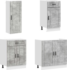 vidaXL Μονάδα κουζίνας PORTO 8 pcs Γκρι Σκυροδέματος