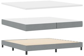 vidaXL κρεβάτι με Βάση  με Στρώμα Ανοιχτό Γκρι 200x200 cm Ύφασμα