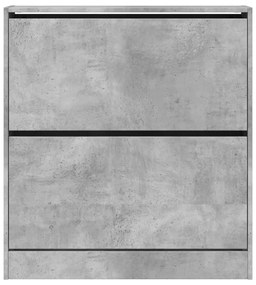Παπουτσοθήκη Γκρι Σκυροδέματος 80x21x87,5εκ. Επεξεργασμένο Ξύλο - Γκρι