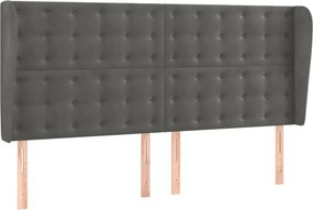 vidaXL Κρεβάτι Boxspring με Στρώμα &amp; LED Σκ. Γκρι 200x200εκ. Βελούδινο