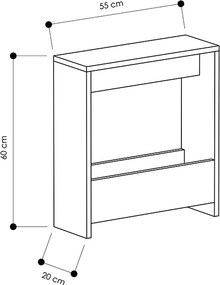 Τραπεζάκι βοηθητικό Simpi Megapap χρώμα sapphire oak 55x20x60εκ.