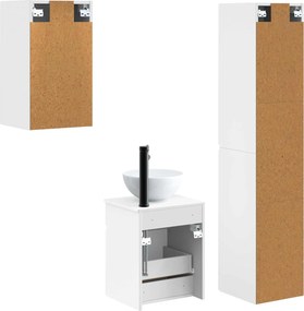 vidaXL Σετ Επίπλων Μπάνιου 3 τμχ. Λευκό 33 x 34,5 x 160 εκ
