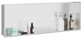 vidaXL Νίτσα Μπάνιου Ασημί 90 x 30 x 9.5 εκ. Ανοξείδωτο ατσάλι