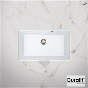 Duralit KZ075U Blanco Artico Υποκαθήμενος Συνθετικός Νεροχύτης Με 1 Γούρνα 76x50 cm