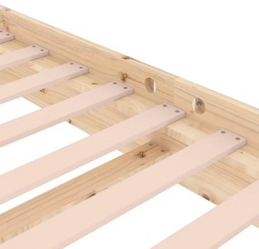 vidaXL Πλαίσιο Κρεβατιού 135 x 190 εκ. από Μασίφ Ξύλο Double