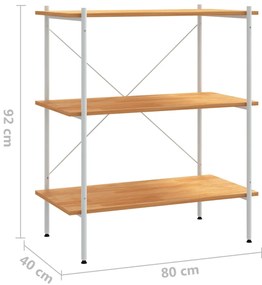 vidaXL Ραφιέρα 3 Επιπέδων Λευκή και Δρυς 80 x 40 x 92 εκ.