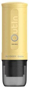 Φορητή μηχανή espresso BUYDEEM Outin Nano OTEM-01, 7500 mAh, 20 bar, 50 ml, 12/24V, φόρτιση USB και Type-C, έδαφος + κάψουλες, κίτρινο