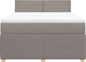 vidaXL Κρεβάτι Boxspring με Στρώμα Taupe 140x190 εκ. Υφασμάτινο