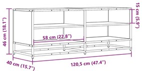 ΈΠΙΠΛΟ ΤΗΛΕΟΡΑΣΗΣ ΚΑΠΝΙΣΤΗ ΔΡΥΣ 120,5X40X46ΕΚ ΕΠΕΞ.ΞΥΛΟ/ΜΕΤΑΛΛΟ 848891