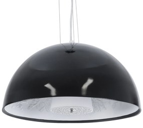 GloboStar SERENIA BLACK 01151 Μοντέρνο Κρεμαστό Φωτιστικό Οροφής Μονόφωτο 1 x E27 AC220-240V - Φ40 x Υ20cm - Μαύρο Γύψινο Καμπάνα - 5 Χρόνια Εγγύηση