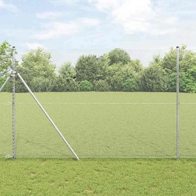 vidaXL Φράχτης με Στήλες. Ασημί 1.5 x 25 m Ατσάλι με επικάλυψη PVC