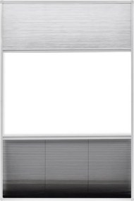 vidaXL Σήτα Παραθύρου Πλισέ με Σκίαστρο 80 x 120 εκ. Αλουμινίου
