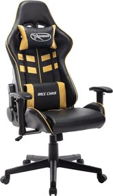vidaXL Καρέκλα Gaming Μαύρη / Χρυσή από Συνθετικό Δέρμα