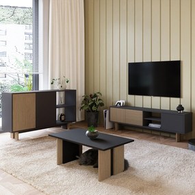 Σύνθετο Σαλονιού Θερμό Δρυς / Ανθρακί NUCU 150x30x45