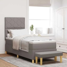 vidaXL Κρεβάτι με ελατήρια με στρώμα Taupe 80 x 200 cm ύφασμα