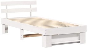 vidaXL Σκελετός Κρεβατιού Λευκό 75 x 190 cm Στερεά ξυλεία πεύκου