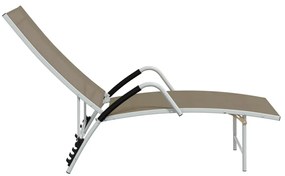 vidaXL Ξαπλώστρα Taupe από Textilene και Αλουμίνιο