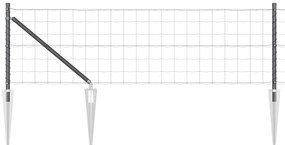 vidaXL Φράχτης με Στήλες. Γκρι 0.8 x 25 m Ατσάλι