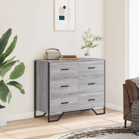 vidaXL Συρταριέρα Γκρι Sonoma 91x35,5x74,5 εκ. από Επεξεργ. Ξύλο