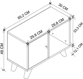 Κομοδίνο Rico Megapap χρώμα λευκό 65,2x30x49εκ.